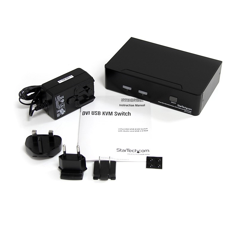 StarTech SV231DVIUA 2 Port DVI USB KVM Switch with Audio and USB 2.0 Hub